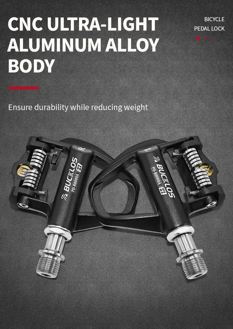 BUCKLOS Fahrrad Selbstsichernde Pedale für Spd Sl System Rennrad Pedal Hochfeste Rennrad Klickpedale für SHIMANO – Detail 7