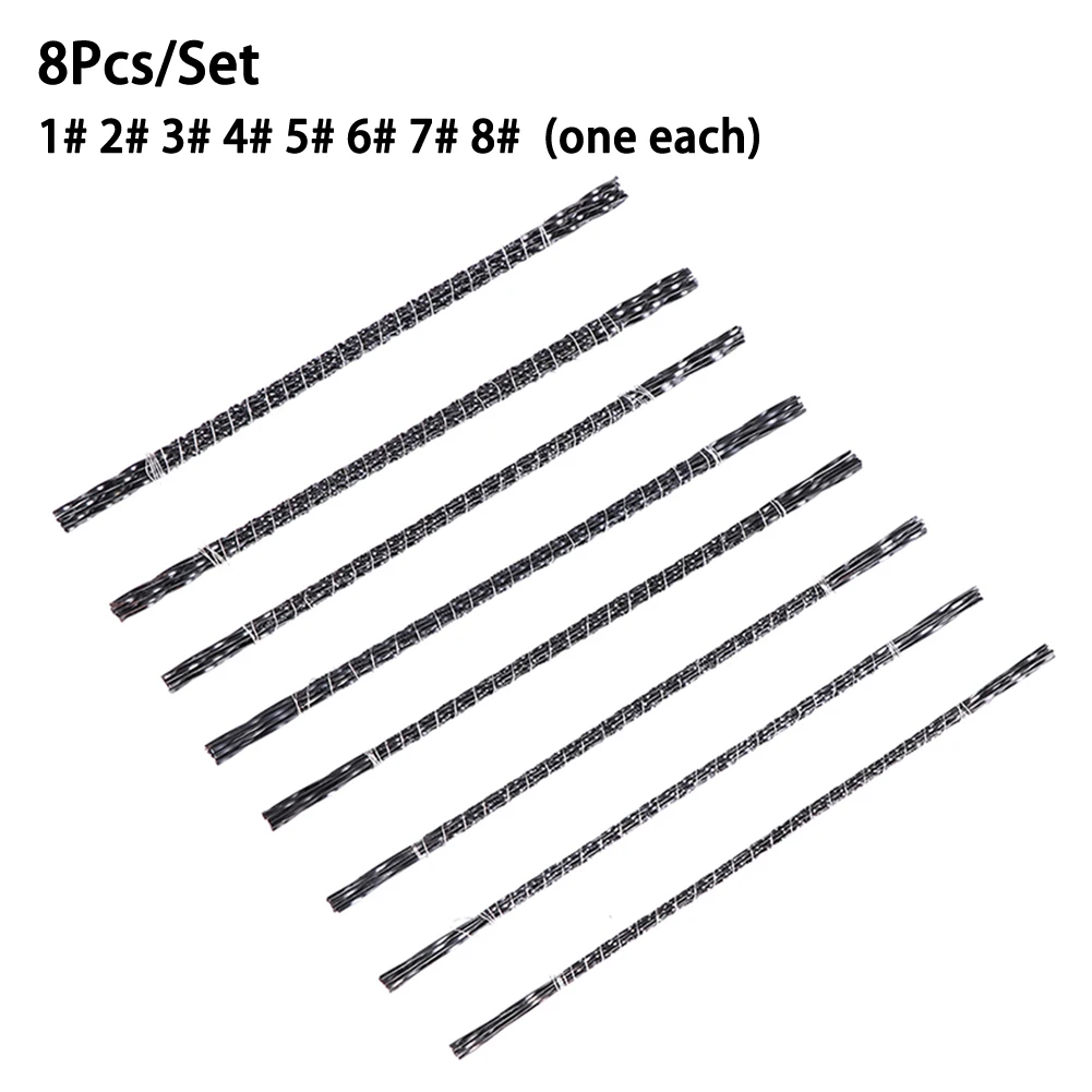 8Pcs/Set Diamond Wire Saw Blade Cutter Set Jewelry-Metal Wood Cutting Jigsaw Blades Spiral Teeth Wire Saw Blades For Carving