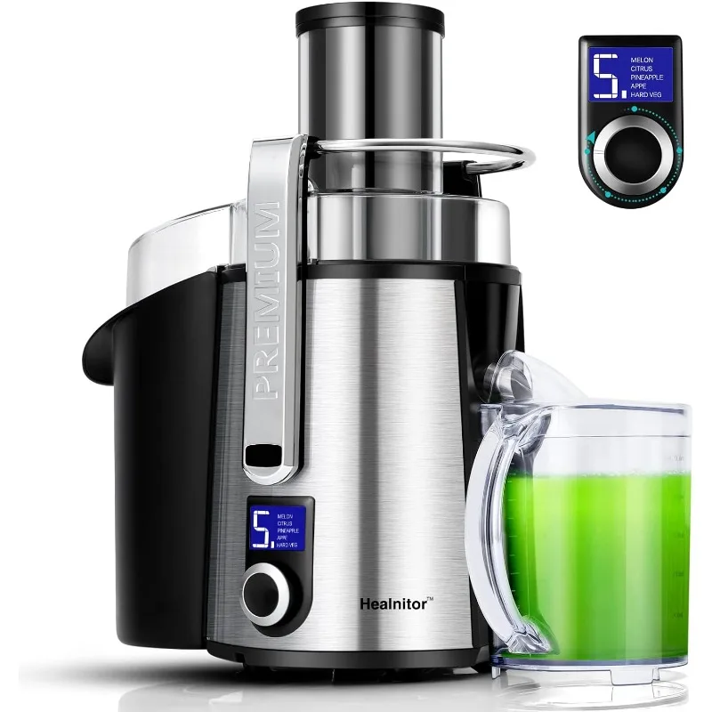 

1000W 5-SPEED LCD Screen Centrifugal Juicer Machines Vegetable and Fruit Uice Extractor with Big Adjustable 3" Wide Chute