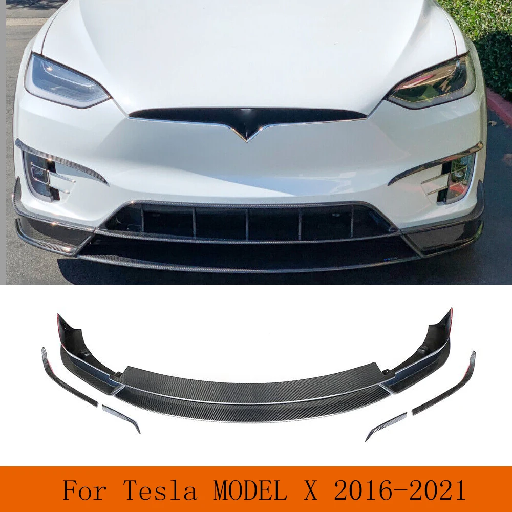 

Front lip for Tesla Model X 2016-2021 Carbon Fiber Front Bumper Lip Spoiler Bumper Lip Spoiler Real Carbon Fiber Wide Body Kits