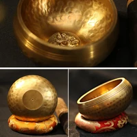 Nepal Tibetan Buddhist Bowl Handmade Singing Bowl Set Cushion Mallet Meditation Storage Bag Meditation Singing Bowl Feng Shui 1
