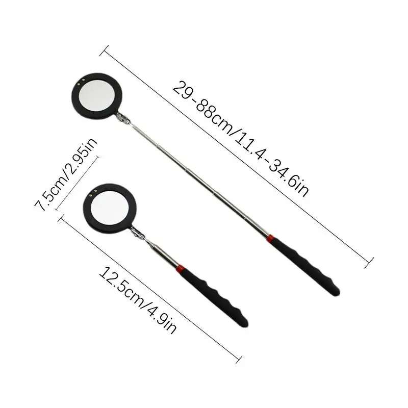 Car Inspection Mirror LED Light 360 Swivel Telescoping Mirrors Extend Mechanic Tools Flexible Car Inspection Glass Repair Tools 6