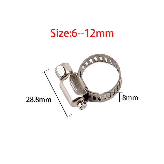 10Db 6–12 Mm 304 Rozsdamentes Acél Állítható Hajtóerő -Tömlőtömlő Üzemanyag -Vezeték Méretű Klip Karika Tömlőbilincs - Image 6