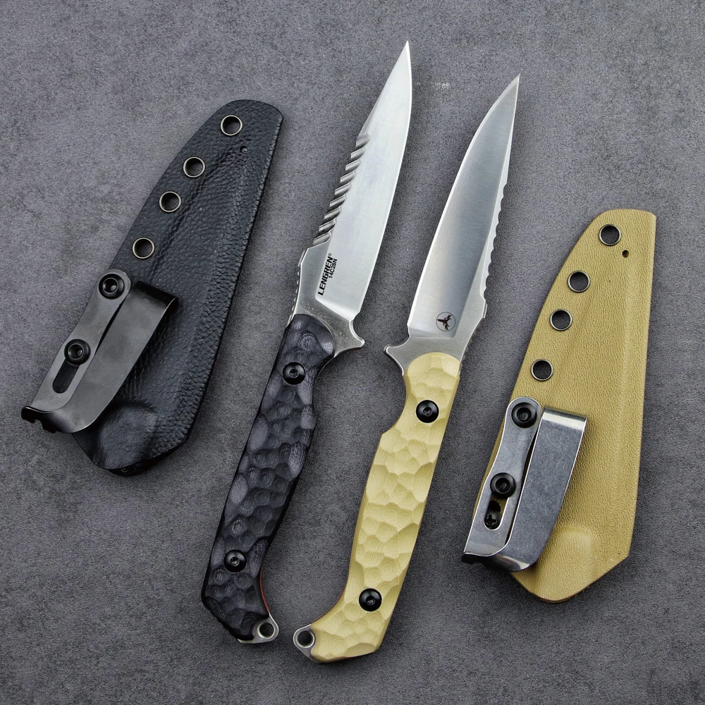 LENGREN Darter EDC Tactical small fixed knife 14C28N Steel Sharp Survival Knife K Sheath 4