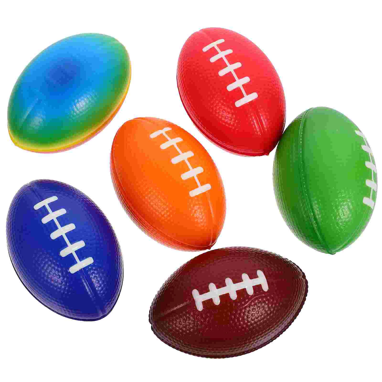 

6 Pcs Decoration Party Favors Mini PU Sports Ball Football (Mixed Color) 6pcs Footballs Small Rugby Decorations