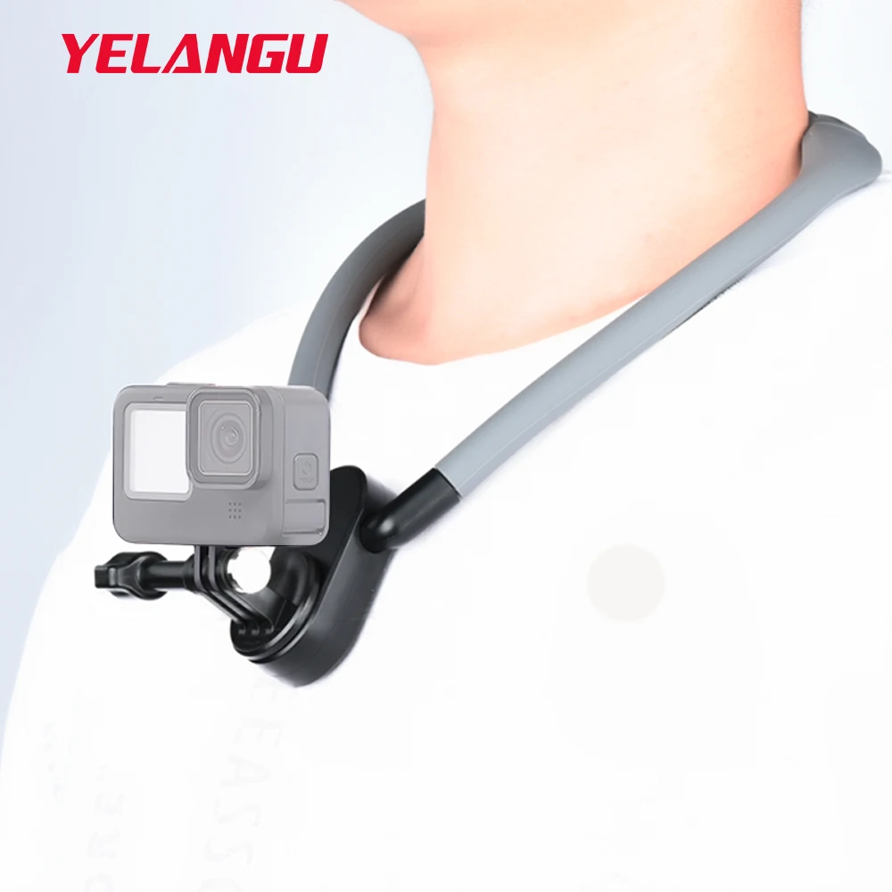 Yelangu-silicone Pescoço Hold Mount Gopro Hero 11 10 Insta360 x3 Dji Osmo Ação Câmera Telefone Vlog Acessórios