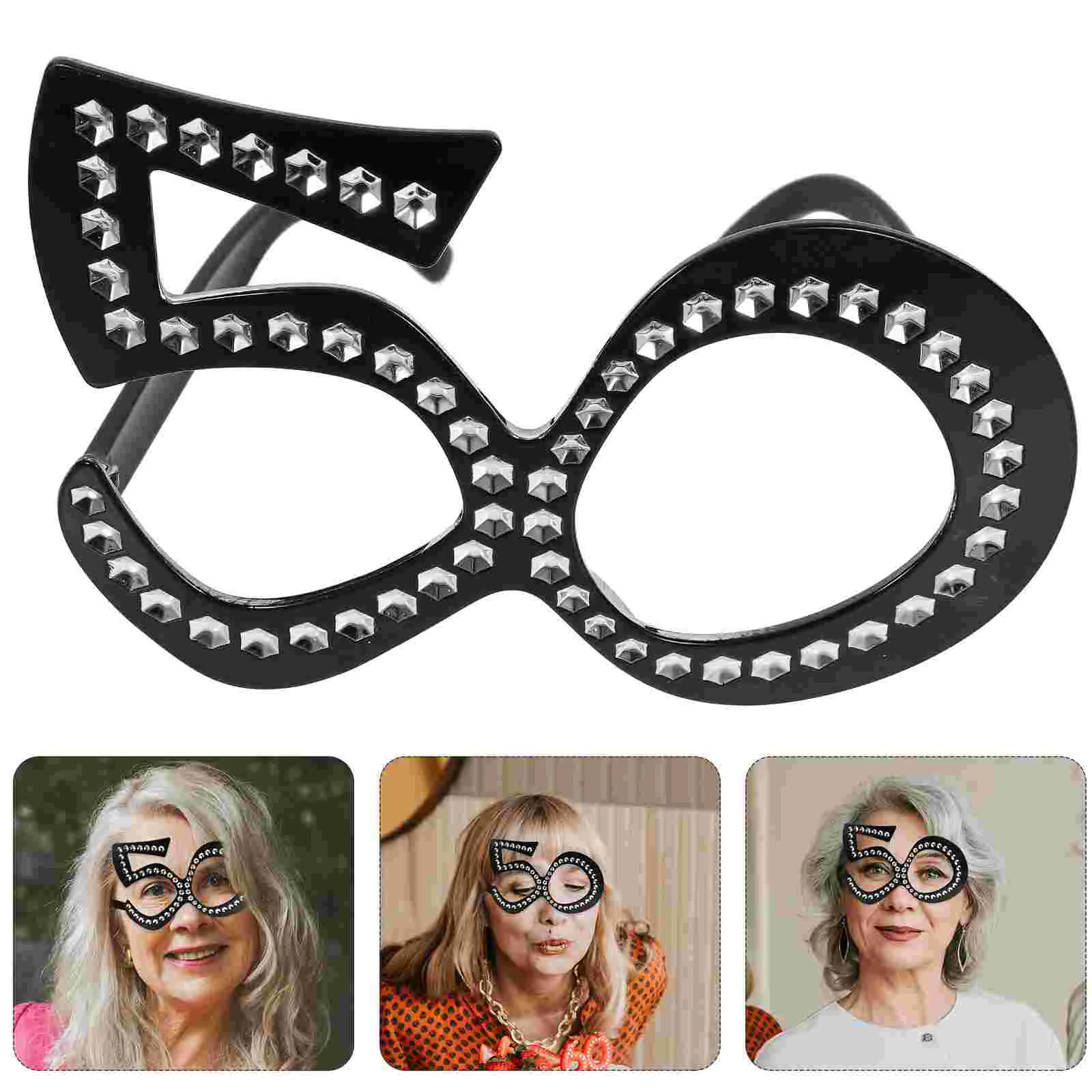 디지털 안경 블랙 안경 번호 장식, 웨딩 사진 장식, 50 번째 생일