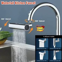 4 Mode Real Waterfall Kitchen Faucet Extension Adapter for Bathroom Basin Aucets Bubbler Nozzle Waterfall Sprayer Tap Fit Shower 2