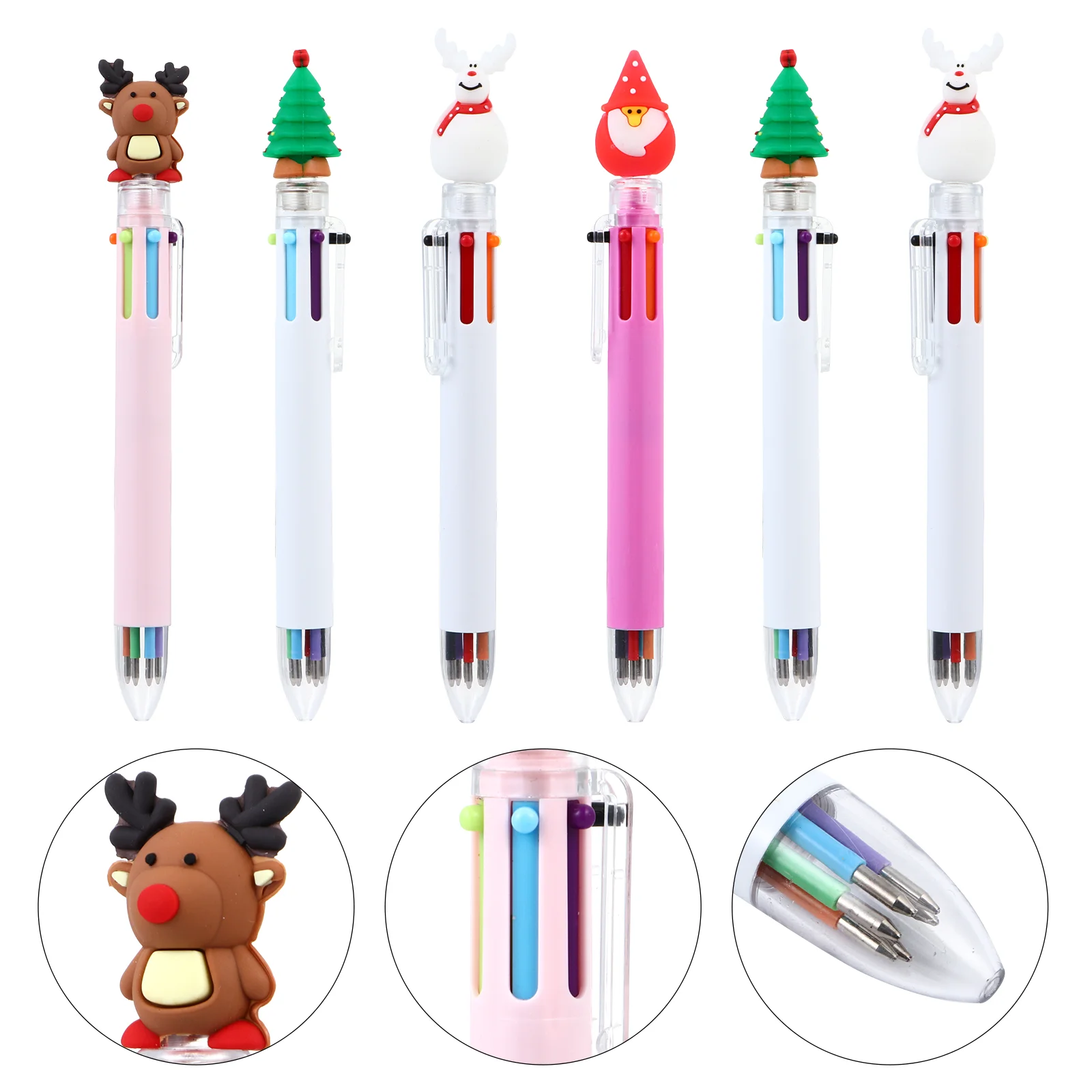 

6pcs Cartoon Christmas Design Signing Pen Lovely Xmas Gel Pen (Mixed Style)