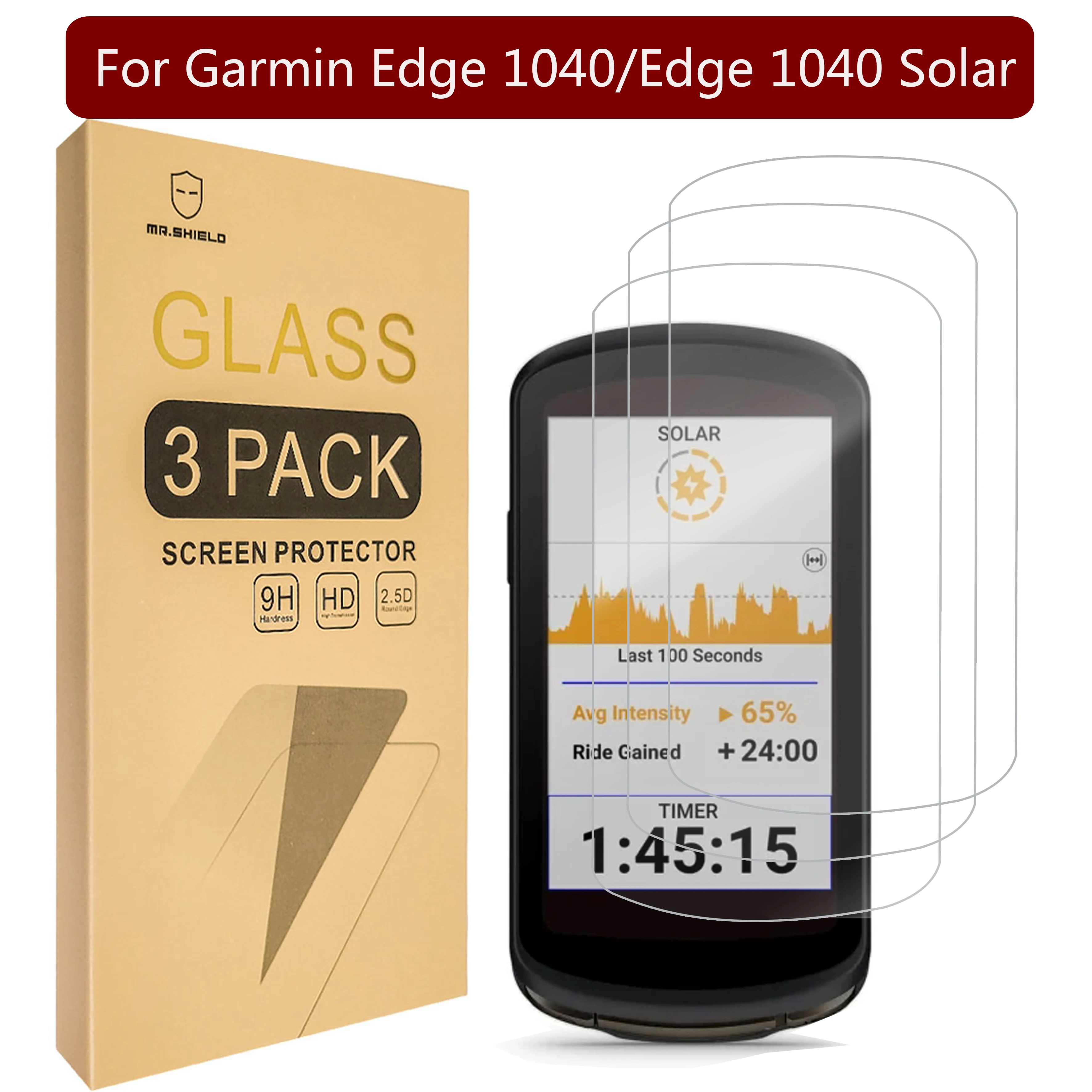 Pacotes Protetor de Tela para Garmin Edge 1040 Edge 1040 Solarvidro Temperado Vidro de Japão com Dureza 9h Mr.shield