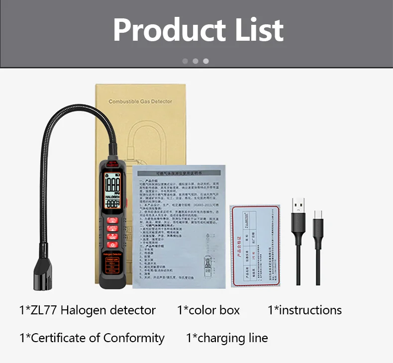 Hohe Empfindlichkeit Freon Leck Detektor Halogen Leck Detektor R22 R410A R134A R1234YF Kältemittel Gas HVAC Klimaanlage Tester – Detail 11