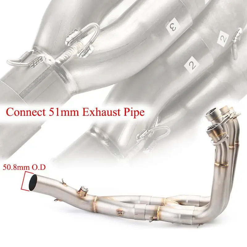 

51MM Exhaust Tips Header Pipe For Yamaha YZF-R6 YZF R6 2006-2016 Connect Motorcycle Muffler Front Link Tube Stainless Steel