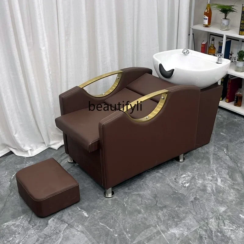 

Hair Salon Shampoo Chair Hair Saloon Dedicated Hairdressing Half Lying Flushing Bed Retro Fashion Shop Hair Salon Salon Bed
