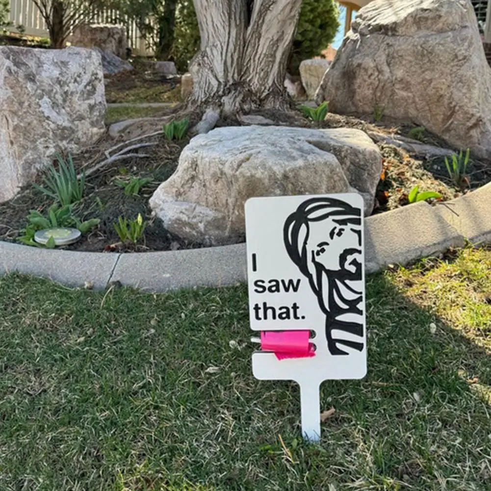 Wooden Dog Poop Sign With Bag Holder Please Pick Up I Saw That Garden Yard Lawn No Pooping Dog Shit Cleaning Indicator Signs