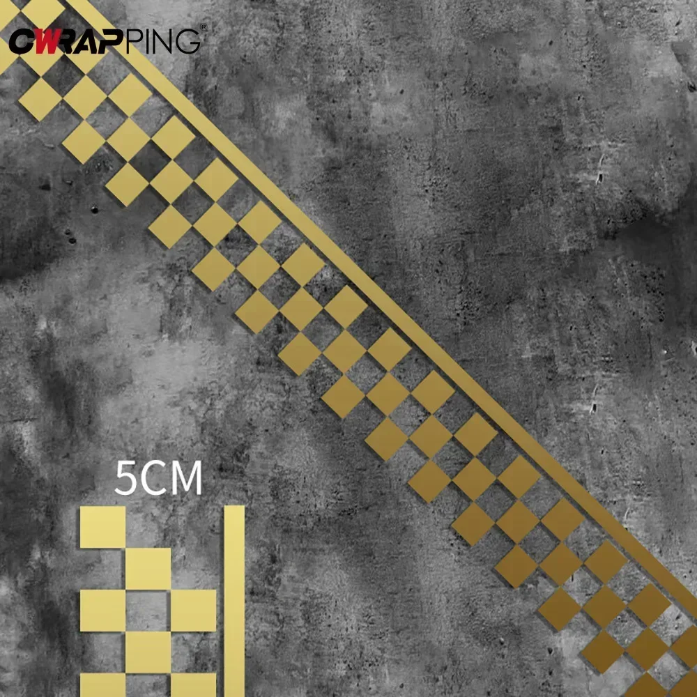 Adesivi per auto da 50 cm Adesivi per decalcomanie a strisce a quadretti Decalcomanie per parafango per moto Adesivo decorativo per accessori per moto per auto - immagine 3