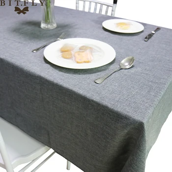 Imitated Linen Tablecloth for Kitchen, Rectangular Table Cover, Tea Cloth, Coffee Table, Living Room, Gray, Khaki 1