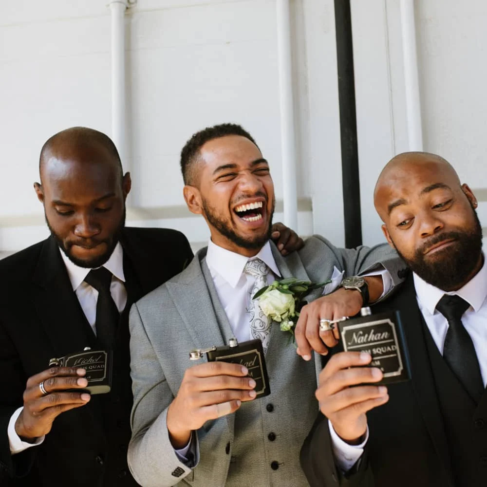 Personalized 6OZ Pocket Portable Stainless Steel Hip Flask Whiskey Metal Alcohol Bottle Groomsmen Gift Matte Black