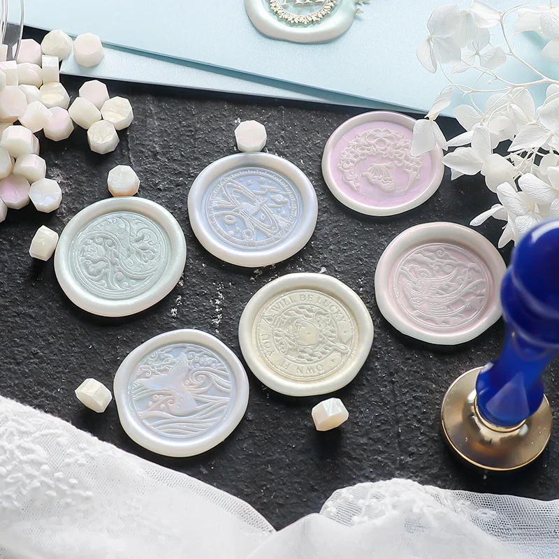 180pcs Pearlescent Colorful Polarized Fire Paint Wax Grains Gilded Retro Seal Seal Envelope Sealing Wax Canned Invitations wax seal stamp
