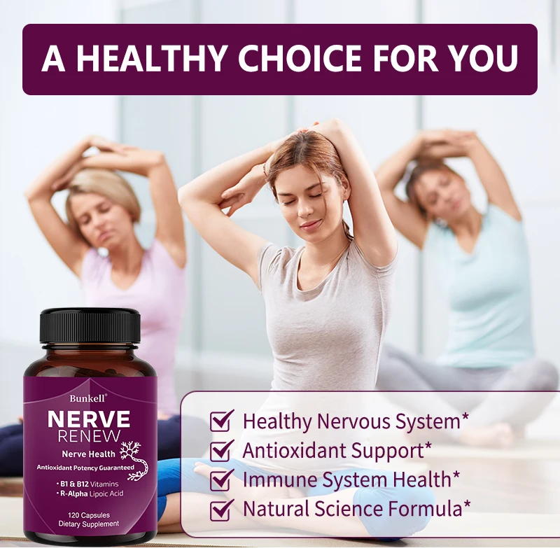 Nerve Support Supplements Supports Healthy Nerve Function Blood Flow Circulation Antioxidant 120 Capsules