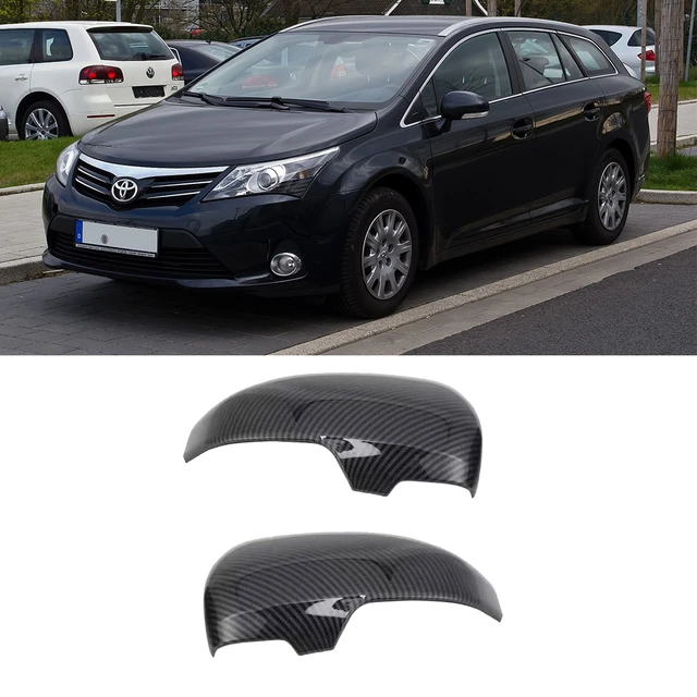 Car Black Chrome Carbon Fiber Mirror Cover for Toyota Avensis T270  2010~2015 Rearview Mirro Trim Set Car Cap Styling Accessories - AliExpress