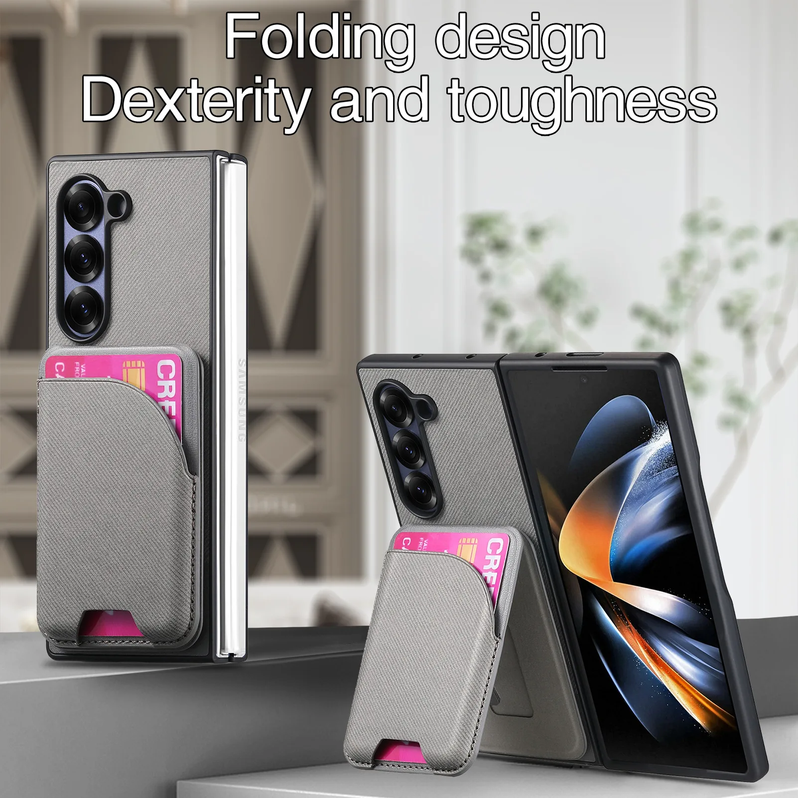 Detachable Magnetic Wallet Phone Case with Card Holder Cover