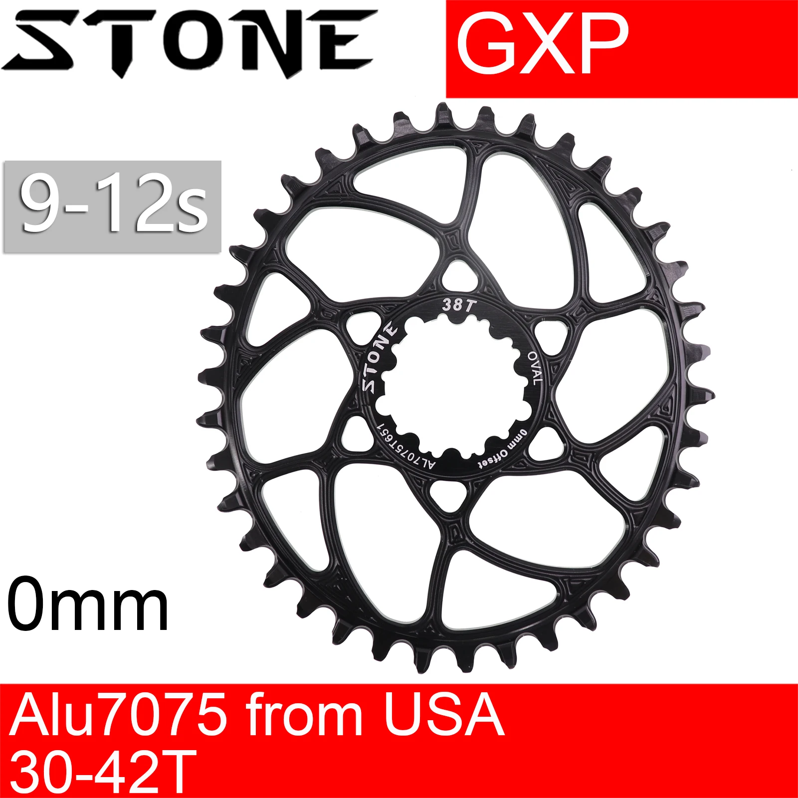 

Stone Oval Chainring for Sram BB30 0mm Offset XX1 Eagle X01 X7 X0 X9 S1400 30T 32 34 36 40 42T Bike Direct Mount Chainwheel