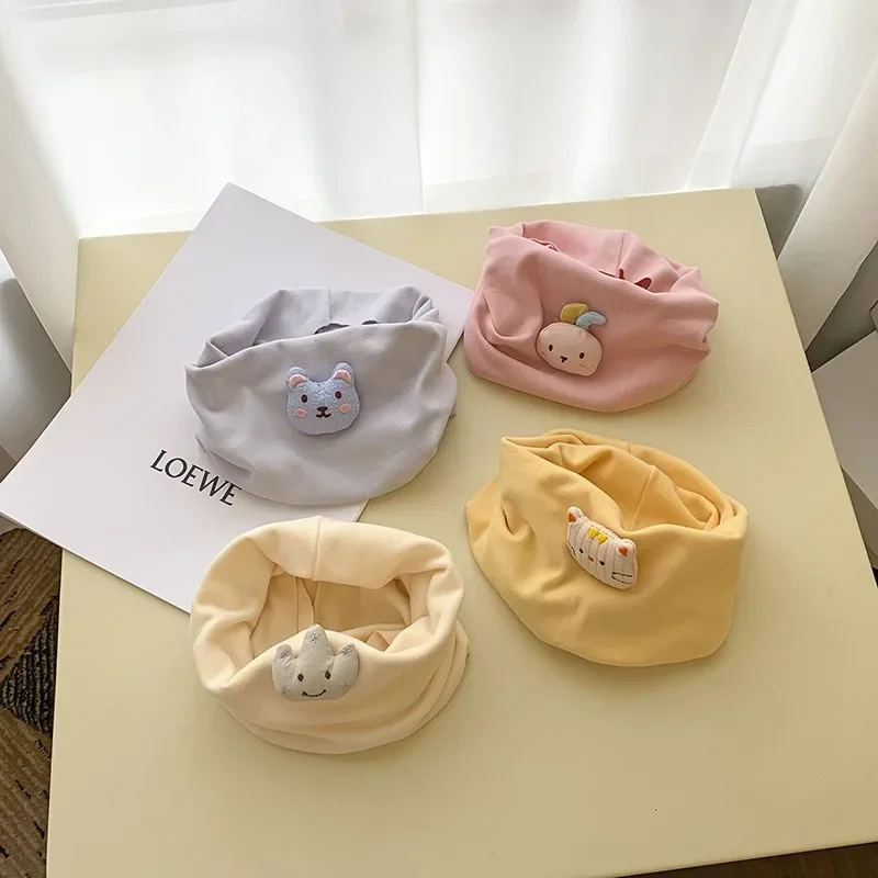 Cartoon Children's Scarf Korean Version for Baby Boys and Girls Autumn and Winter Baby Warm Hood Scarf Warm Scarfs