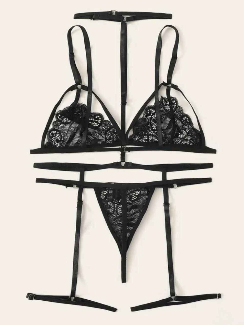 Sexy Fashion Floral Lace Bra Set Hot Erotic Garter Linger Set Porno Women's Underwear For Sex Hollow Out Female_voghion.com