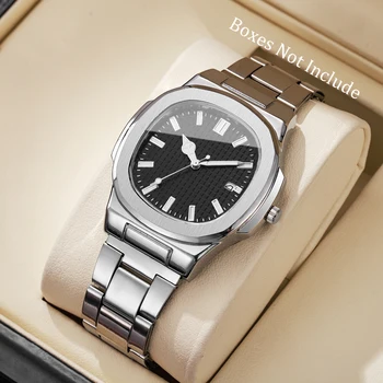 Fashion Square Men Business Watches Simple Calendar Quartz Watch