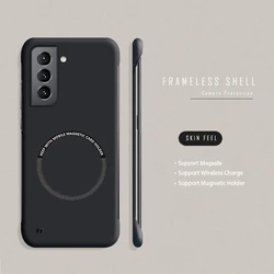 Sleek Frameless Magnetic Matte Phone Case with MagSafe Compatibility for Galaxy S26 Pro (Black)