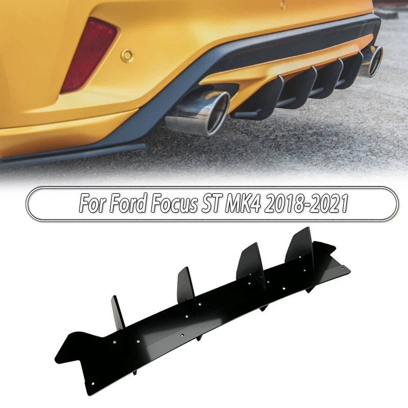 Gloss Black Car Rear Bumper Lip Diffuser Rear Side Splitters Spoiler