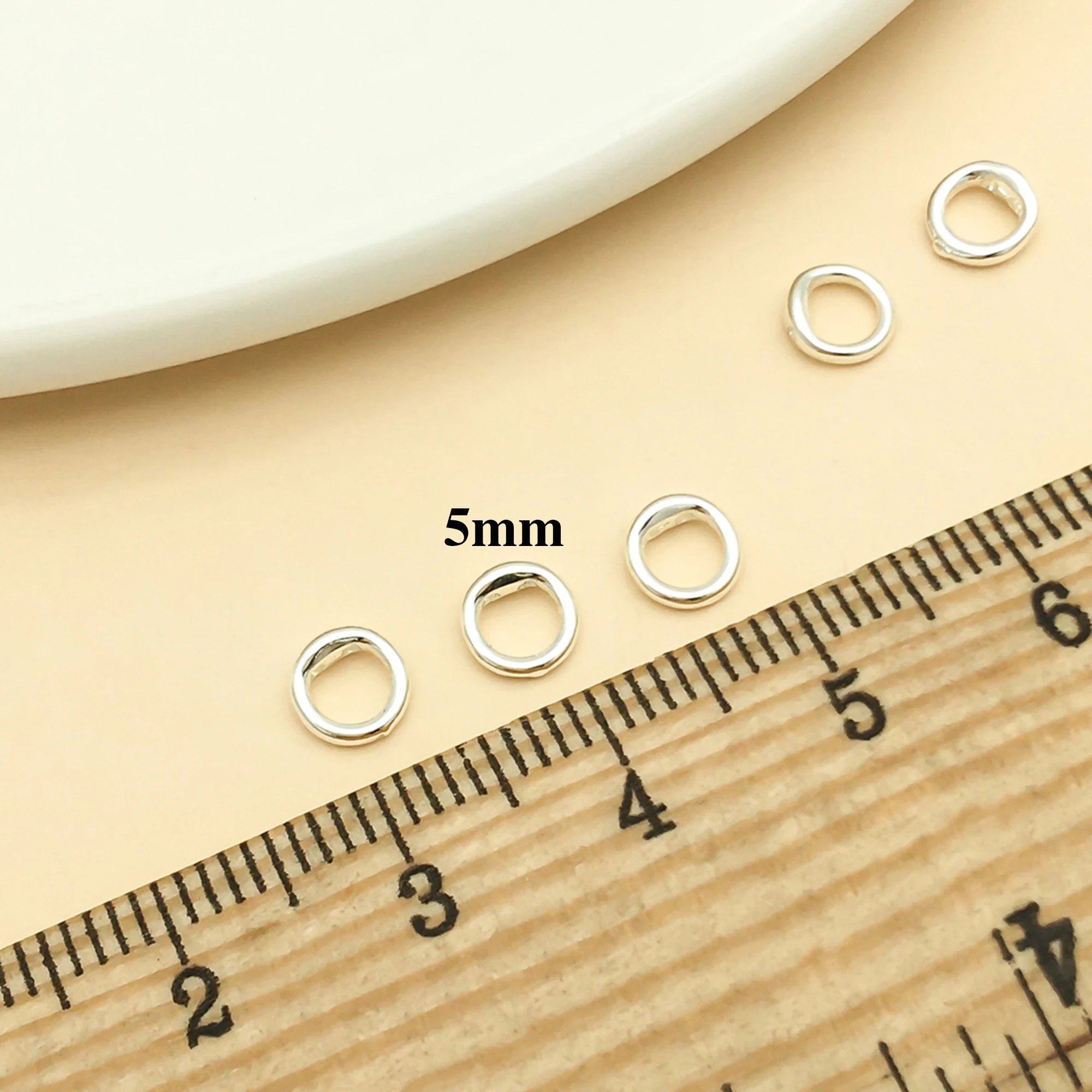 10/20/30 Stück Messing-Endperlenspitze, Doppelloch-Verbindungsringe, Endkappen für Halskette, Armband, Schmuckherstellung, Zubehör, 5/8 mm Durchmesser – Detail 12