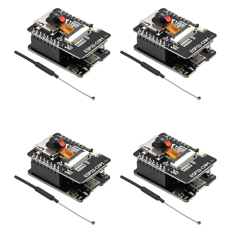 

4X Wifi Bluetooth Board ESP32-CAM-MB Micro-USB To Serial Port CH340G With OV2640 Camera Module Mode ,With 2.4G Antenna