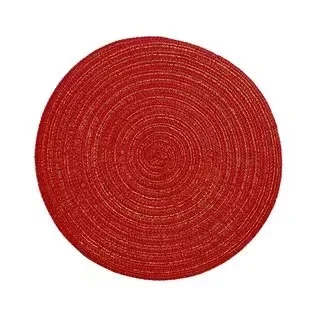 Placemats for Dining Table 1 PC,Heat-Resistant Placemats Stain Resistant Anti-Skid Washable PVC Woven Vinyl Tableware Mat,INS Red