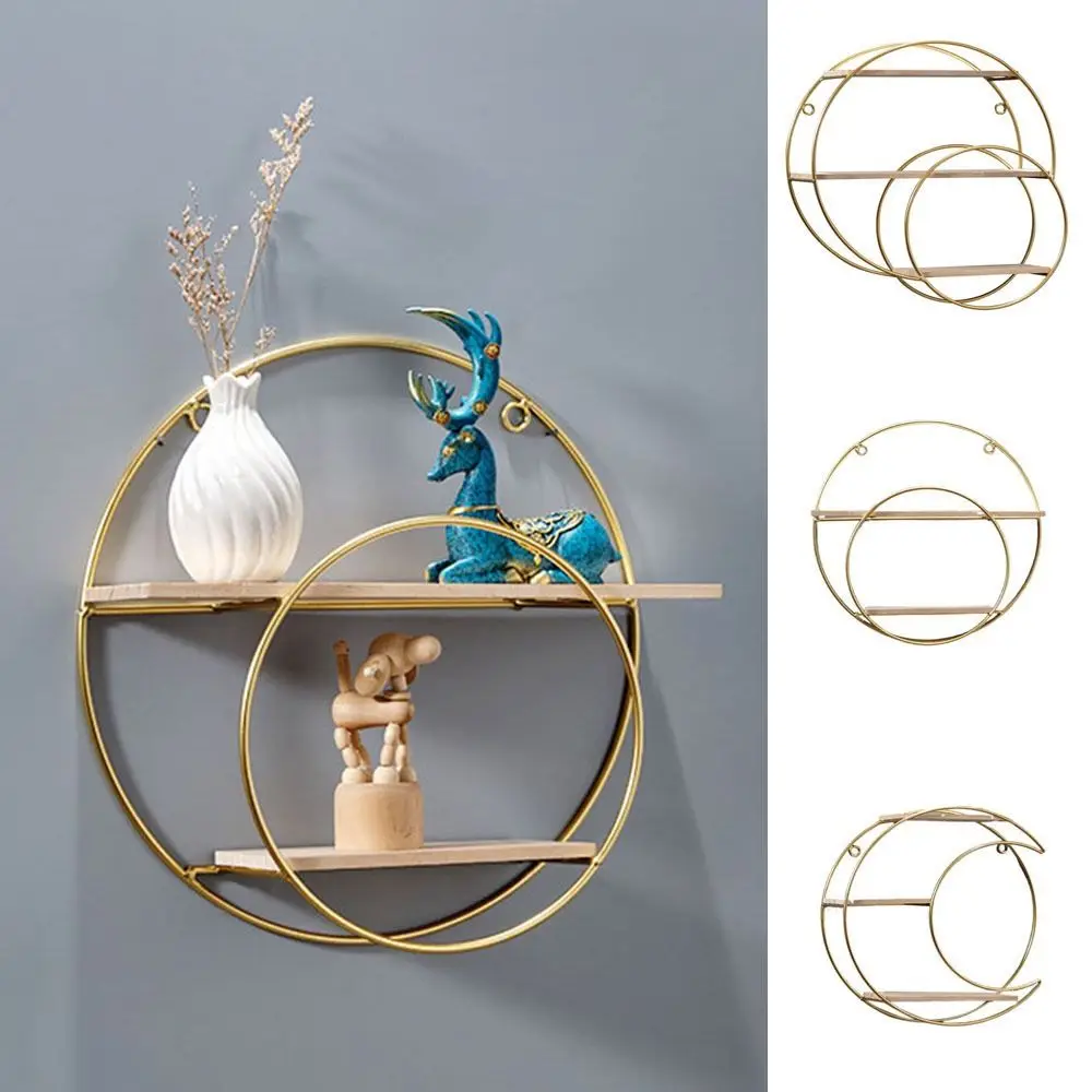 Elegant Gold Decorative Wall Shelf - Nordic Style Space-Saving Wall Accent