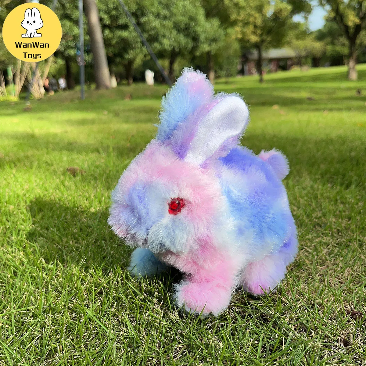 카무플라주 별이 빛나는 하늘 컬러 봉제 토끼 빨간 눈, 빛나는 전기 인형 동물 인형, 어린이 토끼 동물 장난감