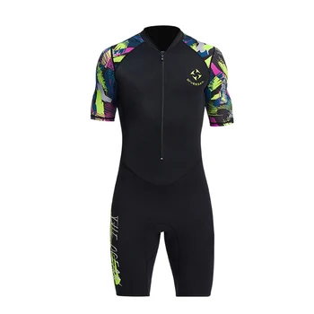 남녀공용 원피스 잠수복, 반팔 반바지, 전신 점프수트, 다이빙 세트, 1.5mm 잠수복 L