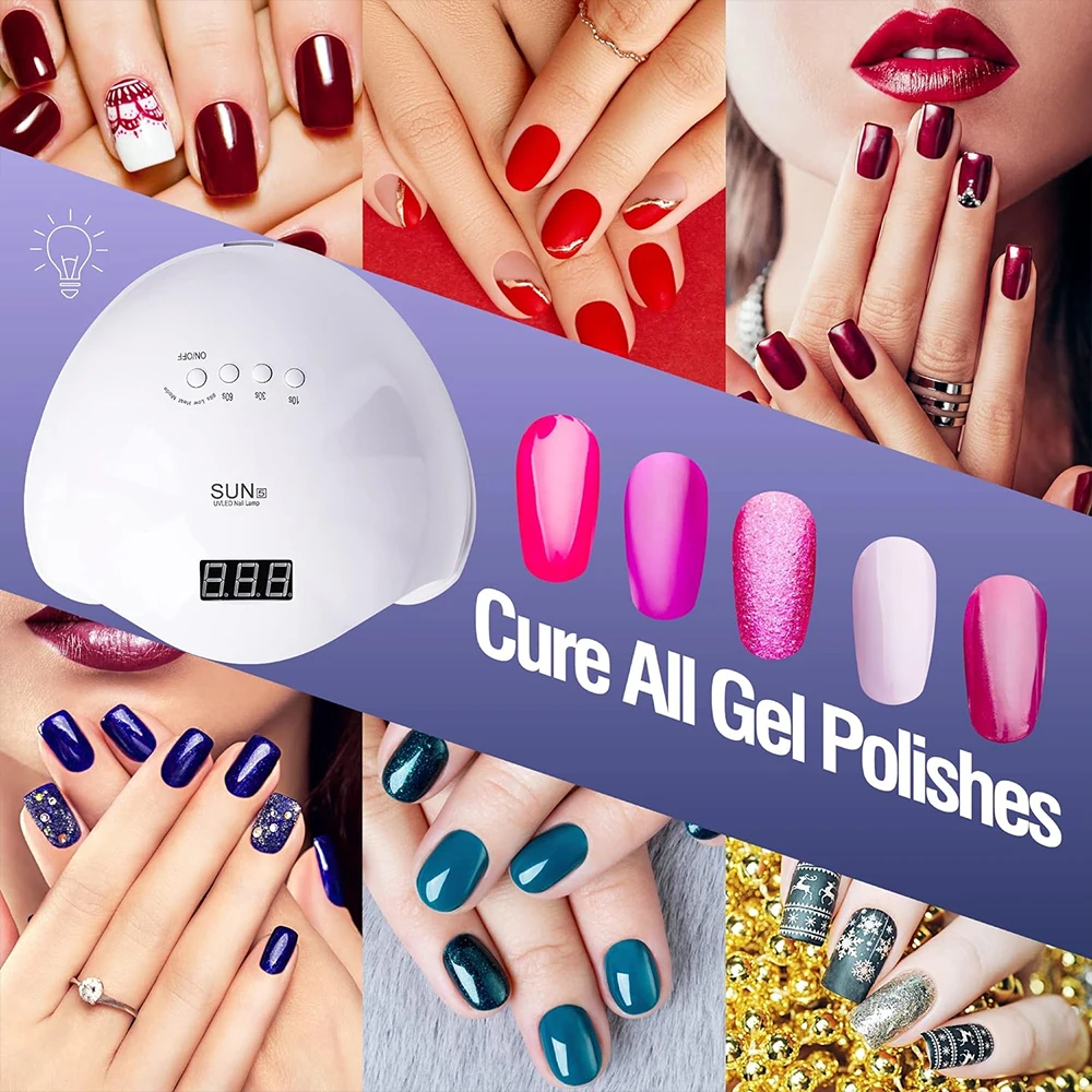 YIKOOLIN UV LED Nail Lamp 48W for Professional Saloon Fast Nail Gel Dryer With 4 Timers Automatic Sensor LCD Display 6