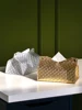 Nordic Home Living Room Decoration Tissue Box Leather Tissue Paper Holder Paper Towel Dispenser Toilet Tissue Holder Luxury Gold 1