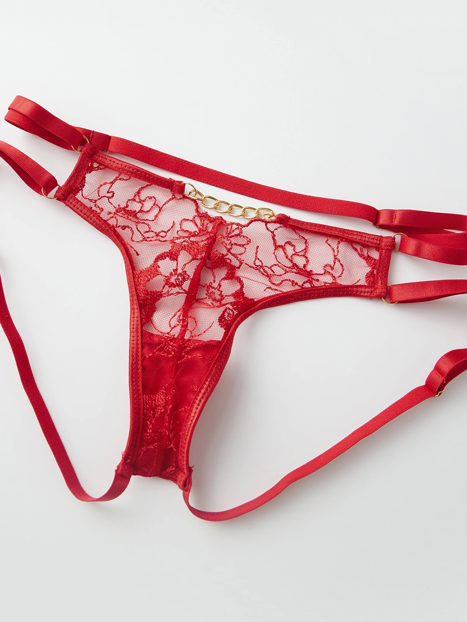 Sexy Lace Lingerie Set with Garter Belt and Leg Rings Women s Erotic Babydoll Bra and Briefs Nightwear - 4pcs