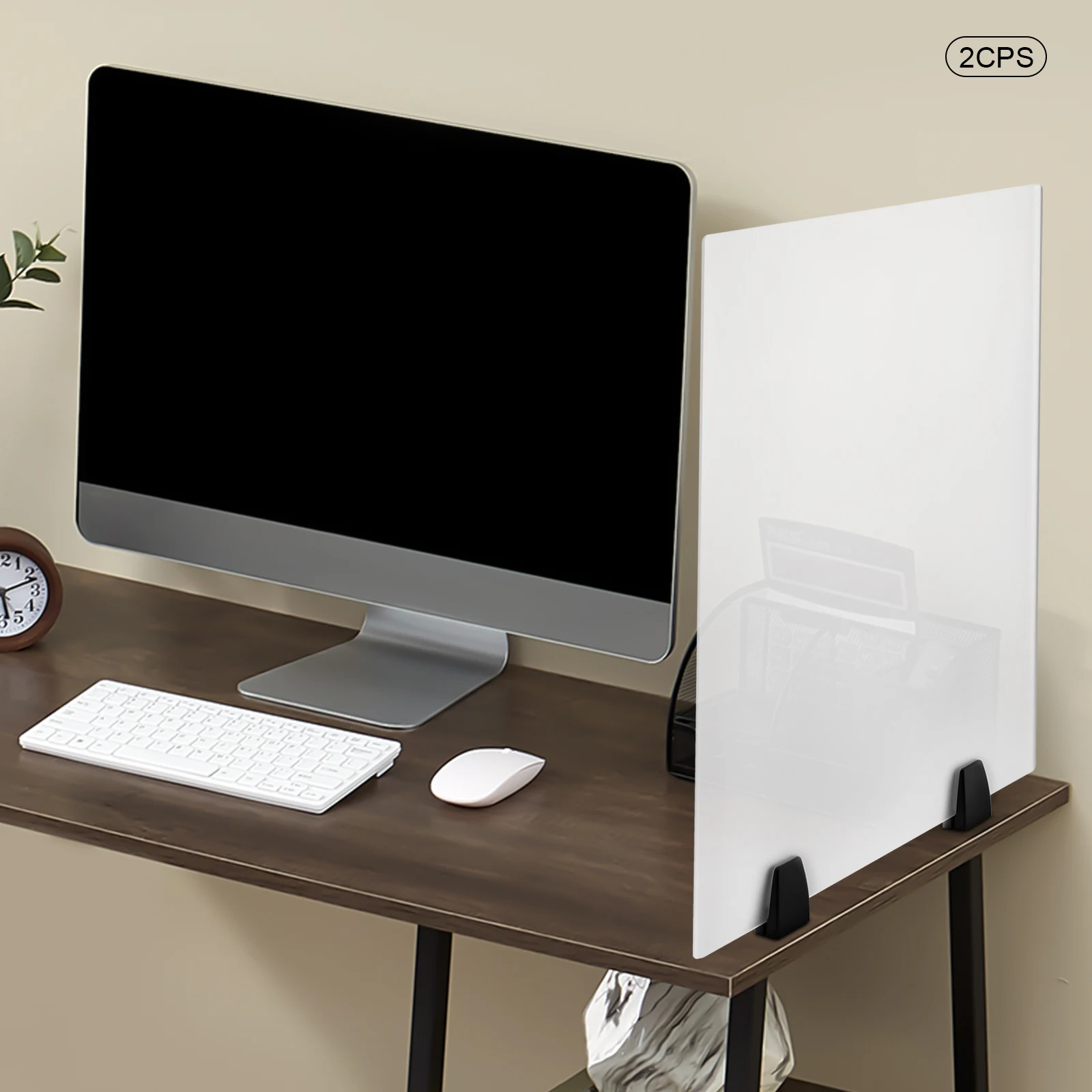 2 Pcs 24*18 Inch Acrylic Office Desk Privacy Panels Frosting Process Desk Privacy Divider for Office 4