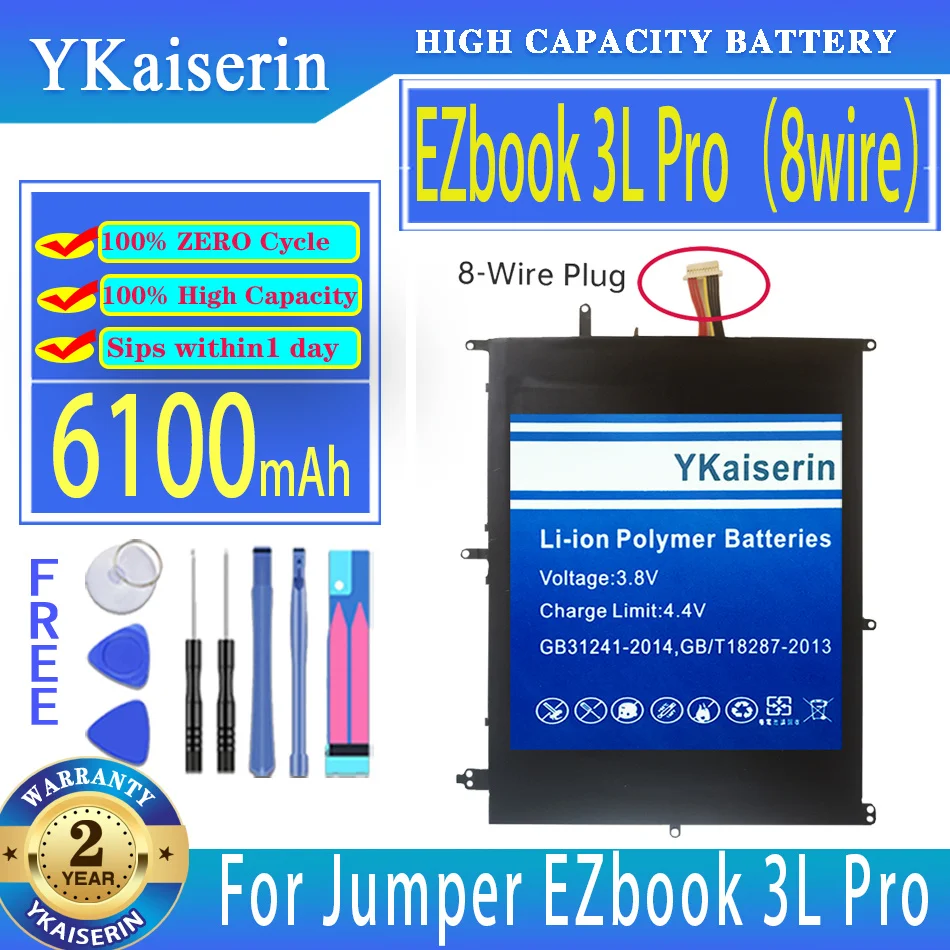 

YKaiserin 6100mAh Replacement Battery For Jumper EZbook 3L Pro HW-3487265 TH140A 3LPro (MB12)/3 Plus MB11 EZbook3 Plus Batteries