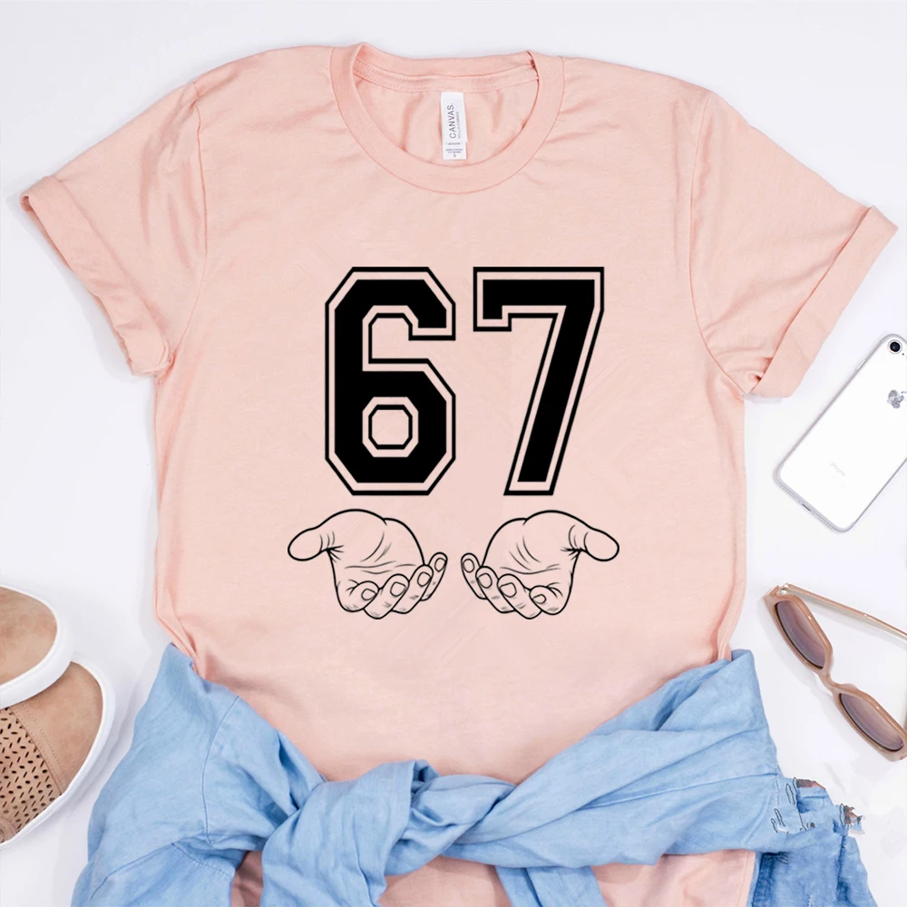 Lustiges Six Seven T-Shirt 67 Hand T-Shirt Meme Generation Alpha T-Shirt Trendy 67 T-Shirt Unisex Kurzarm Tops Lustiges Gen Alpha Geschenk – Detail 14