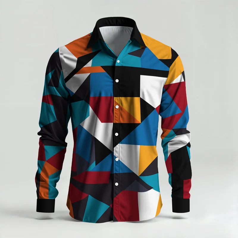 2025 Spring Summer Men Shirt Set Brand Print Fashion Simple Two Piece Set Mens Luxury Lightweight Party Long Sleeves Suit Casual_voghion.com