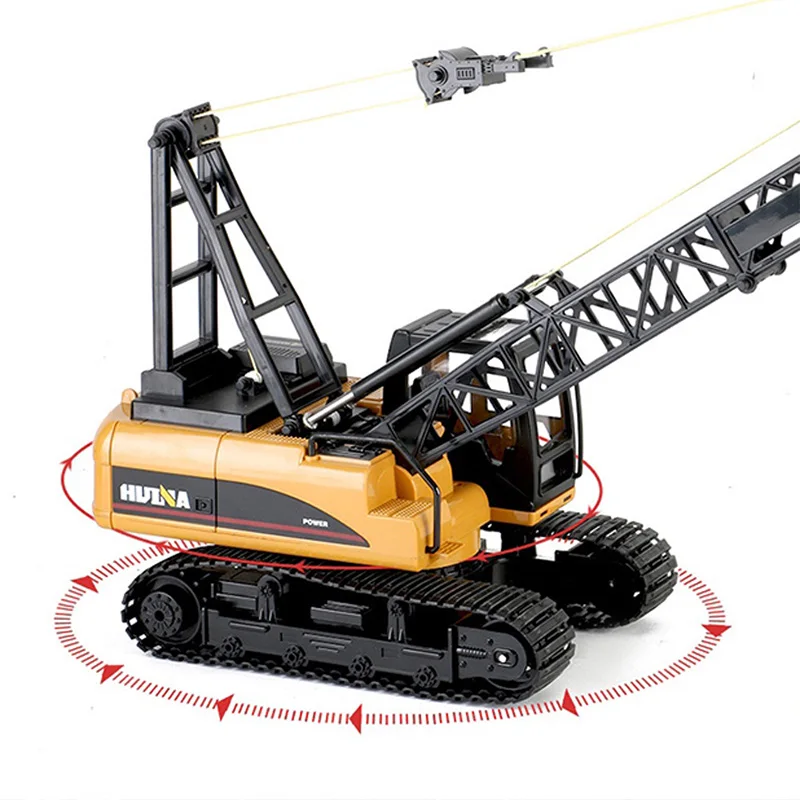 HUINA 572 15CH RC 1/14 Construction Crane Truck Tower Excavator Remote Control Truck Light Sound Battery Model Car RC Toys Gift 5
