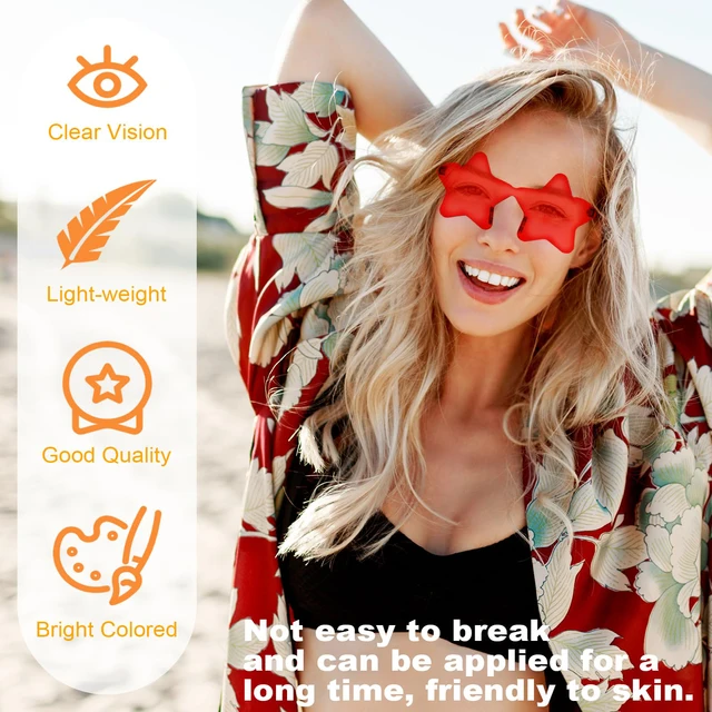 Occhiali Da Sole A Forma Di Cuore Senza Montatura - 7 Paia, Colorati, Per Addio Al Nubilato, Feste E Matrimoni - Foto 4