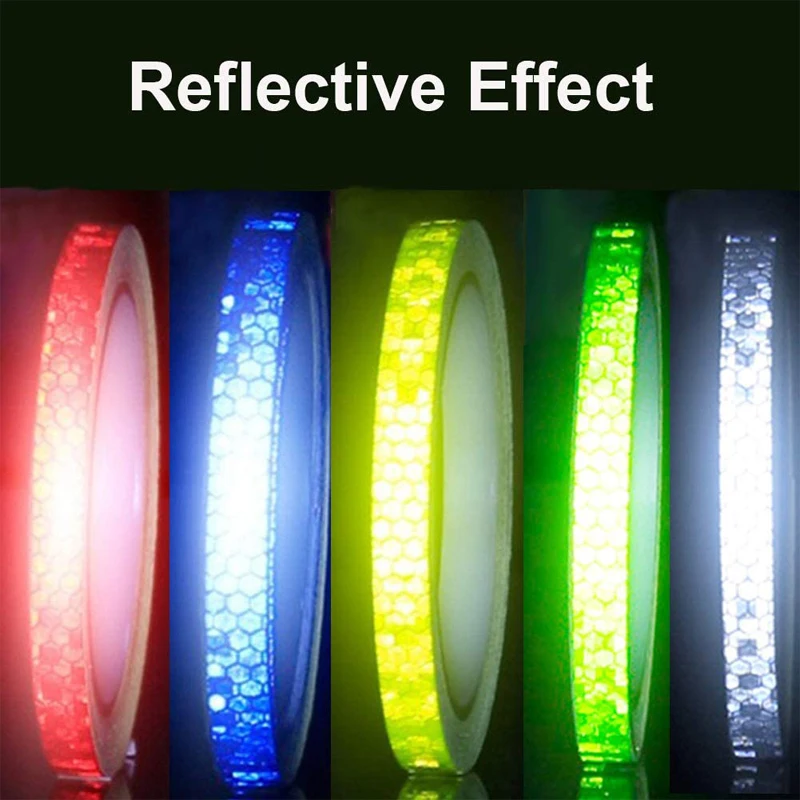 5 Colors Safety Reflective Warning Stickers Waterproof Outdoor Bicycle Rim Reflective Tapes For Bikes Bicycles Motorcycle Decor