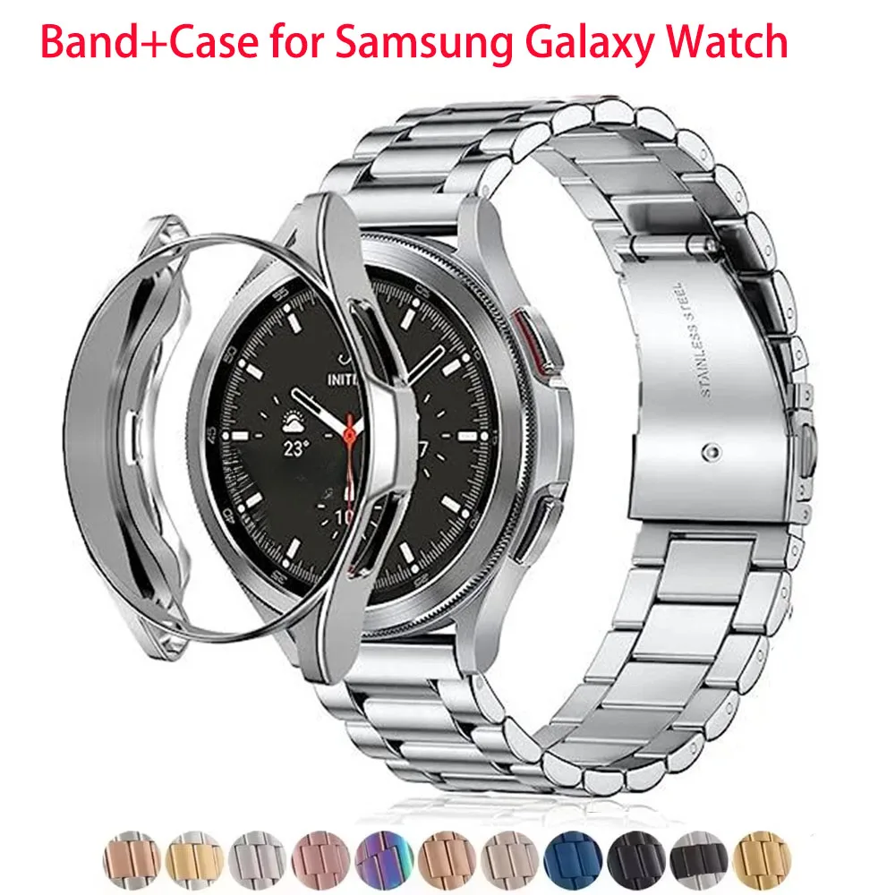 Bracelet + étui pour Samsung Galaxy Watch 7 6 5 4 44mm 40mm classique 46mm 42mm Bracelet en acier inoxydable Galaxy Watch 5 Pro 45mm 1