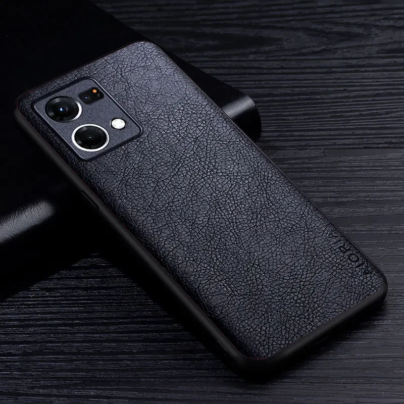 Фото Кожаный чехол для Oppo Reno7 Reno 7 Pro Роскошный деловой Ретро чехол с узором Личи Мягкий ТПУ Жесткий чехол из ПУ для reno7 4G Чехол №4