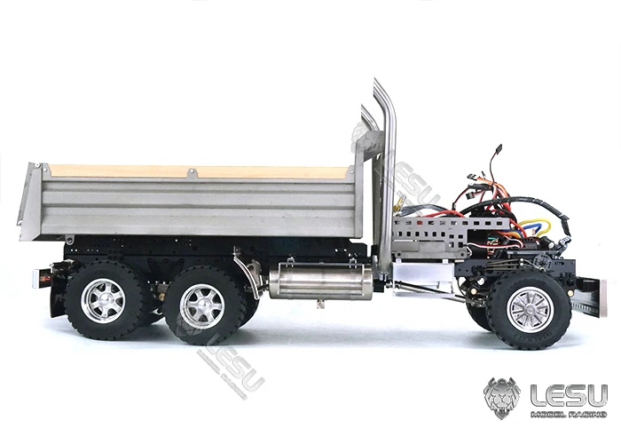 Lesu 1/14 King 6X6 RC Dumper Truck Remoted Control Kit Tipper Diy Model Vehicle Light Sound For Toys Tamiyaya Boy Gifts 3